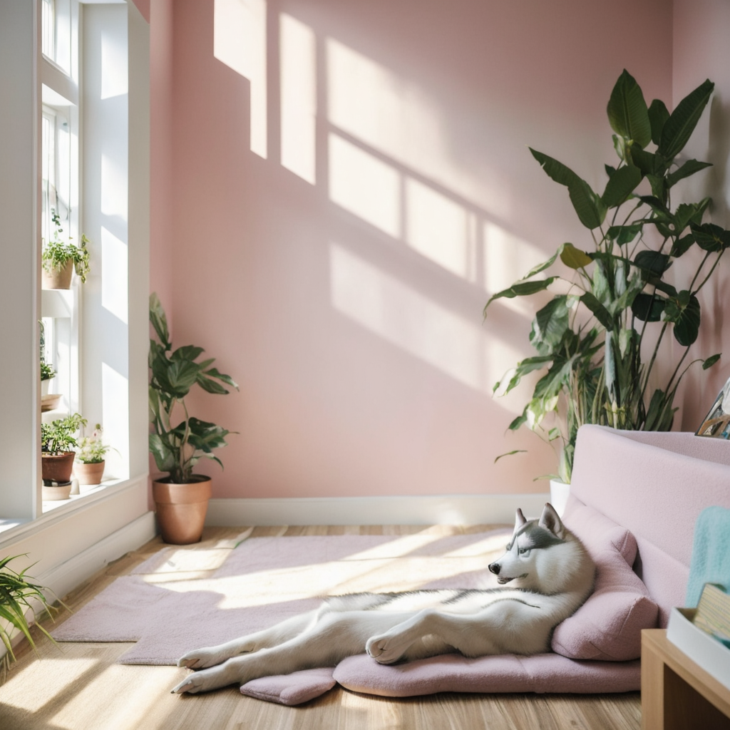 Sesja terapeutyczna z husky